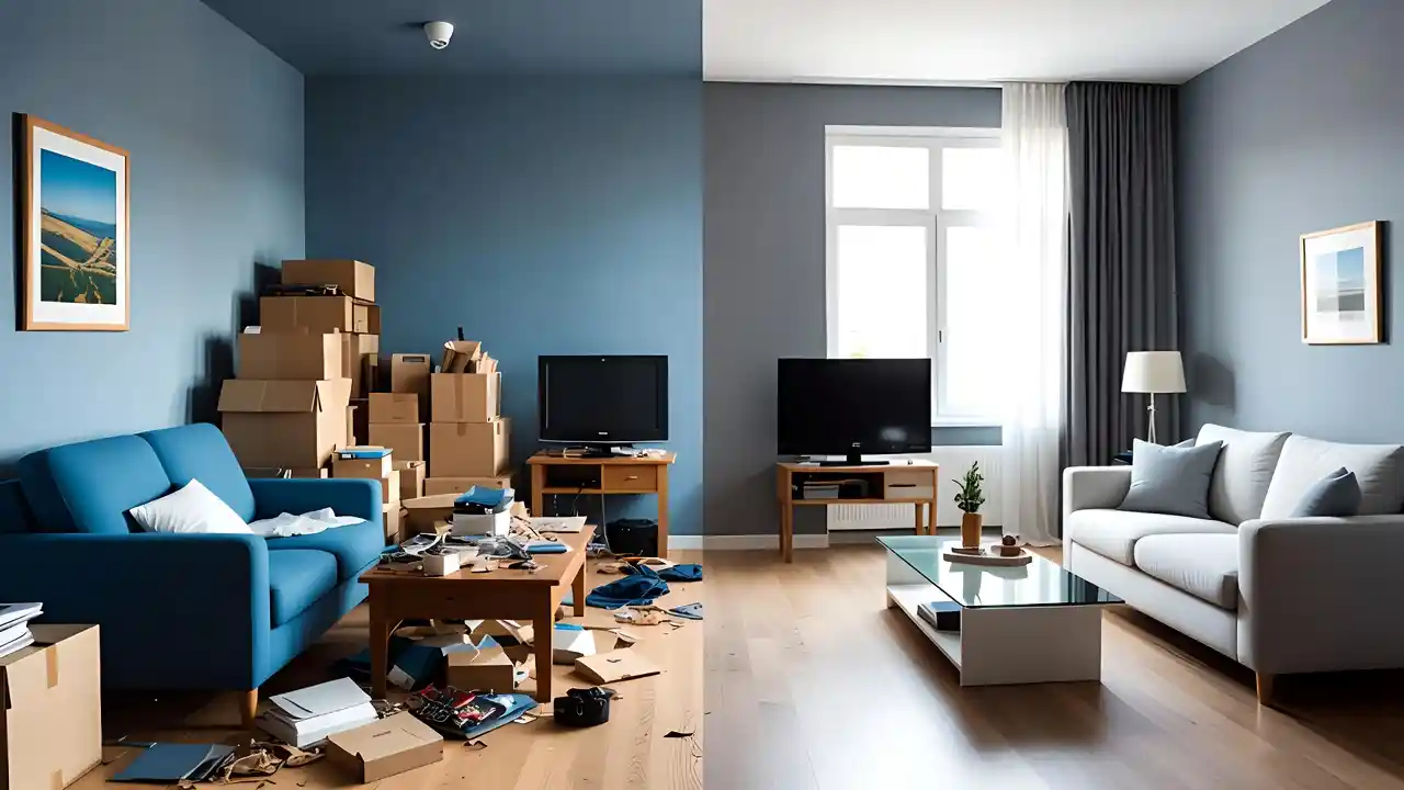 Avant après débarras et nettoyage pour location