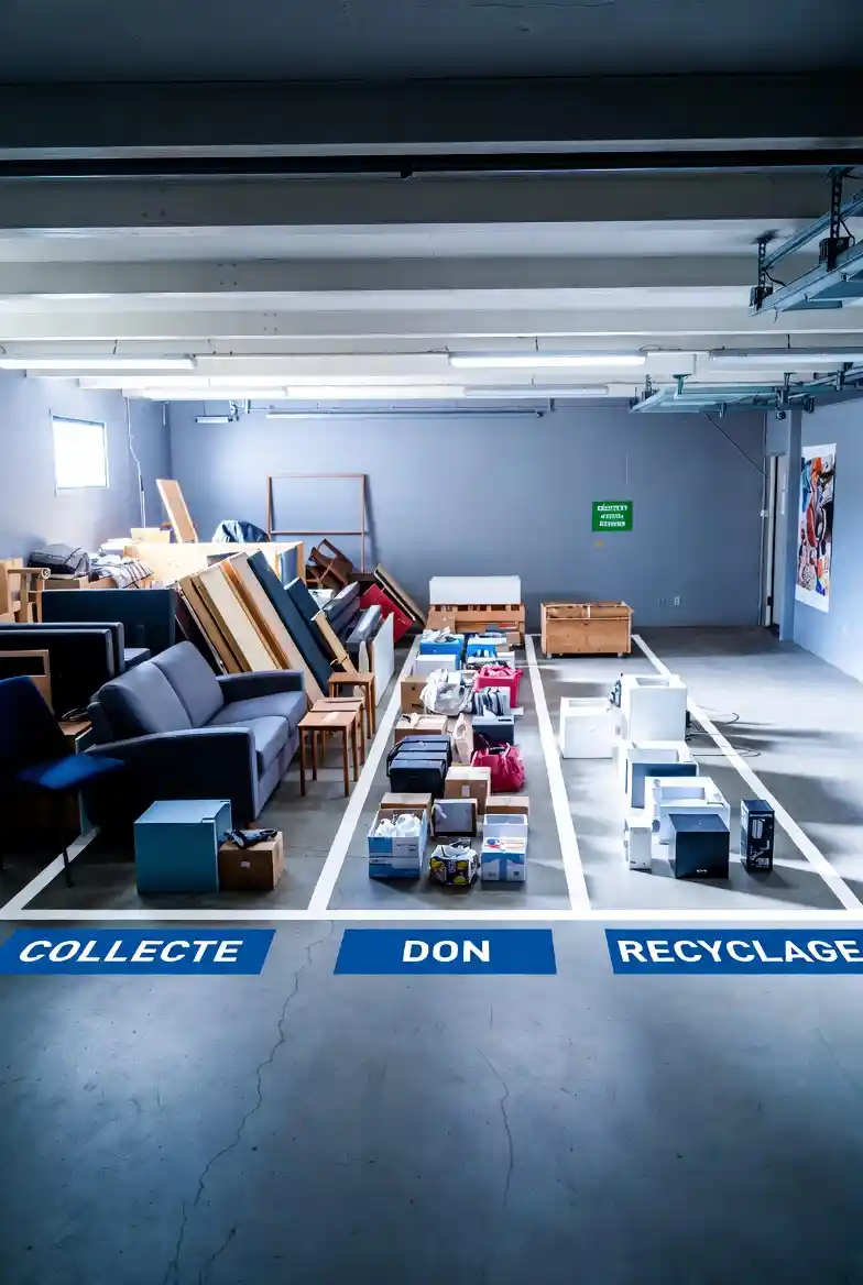 Zones de tri en déchetterie