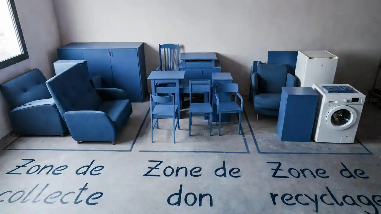 Zones de tri en déchetterie